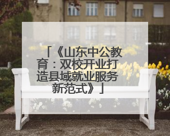 《山东中公教育：双校开业打造县域就业服务新范式》