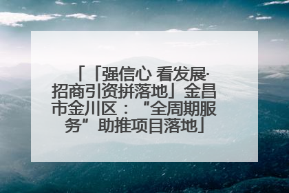 「强信心 看发展·招商引资拼落地」金昌市金川区：“全周期服务”助推项目落地