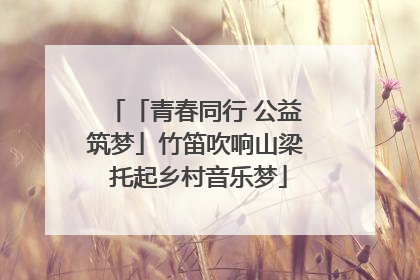 「青春同行 公益筑梦」竹笛吹响山梁 托起乡村音乐梦