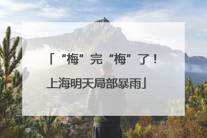 “梅”完“梅”了！上海明天局部暴雨