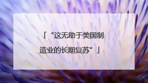 “这无助于美国制造业的长期复苏”