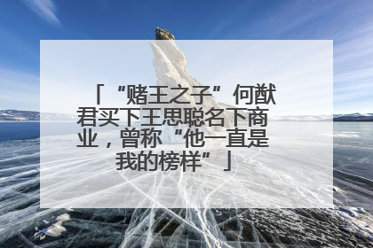 “赌王之子”何猷君买下王思聪名下商业，曾称“他一直是我的榜样”