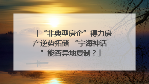 “非典型房企”得力房产逆势拓储 “宁海神话”能否异地复制？