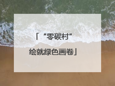 “零碳村” 绘就绿色画卷