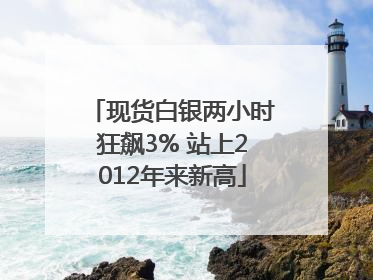 现货白银两小时狂飙3% 站上2012年来新高
