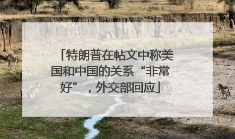 特朗普在帖文中称美国和中国的关系“非常好”，外交部回应