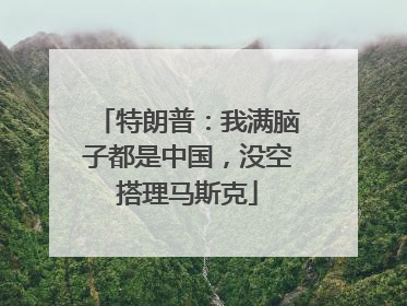 特朗普：我满脑子都是中国，没空搭理马斯克