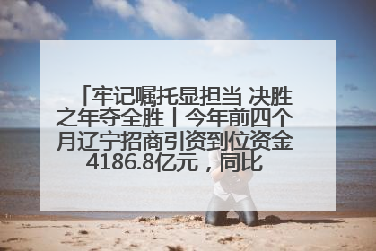 牢记嘱托显担当 决胜之年夺全胜丨今年前四个月辽宁招商引资到位资金4186.8亿元，同比增长17.4%