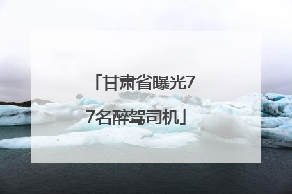 甘肃省曝光77名醉驾司机