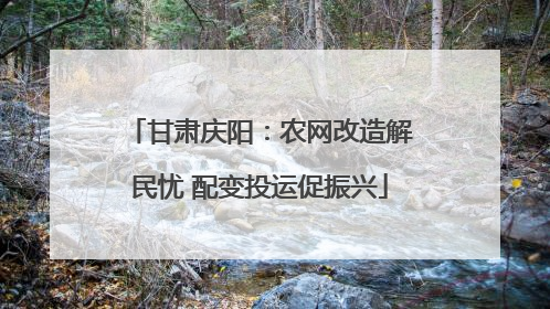 甘肃庆阳：农网改造解民忧 配变投运促振兴