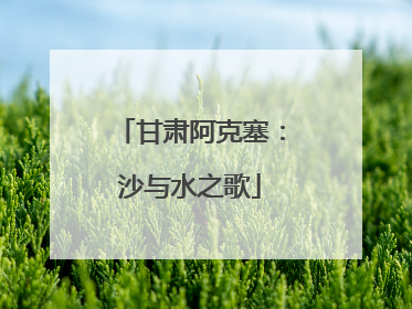 甘肃阿克塞：沙与水之歌