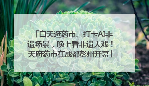 白天逛药市、打卡AI非遗场景，晚上看非遗大戏！天府药市在成都彭州开幕