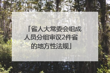 省人大常委会组成人员分组审议2件省的地方性法规