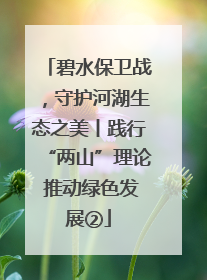 碧水保卫战，守护河湖生态之美丨践行“两山”理论 推动绿色发展②