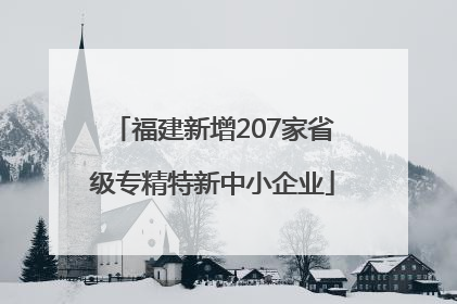 福建新增207家省级专精特新中小企业