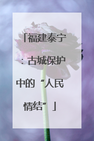 福建泰宁:古城保护中的“人民情结”