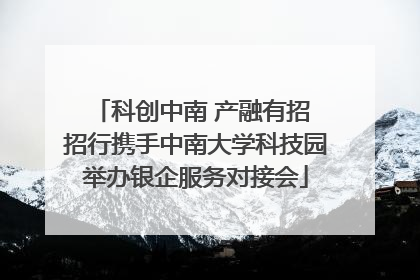 科创中南 产融有招 招行携手中南大学科技园举办银企服务对接会