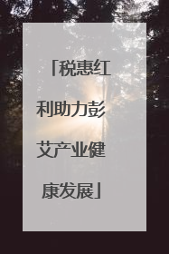 税惠红利助力彭艾产业健康发展
