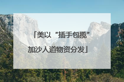 美以“插手包揽”加沙人道物资分发