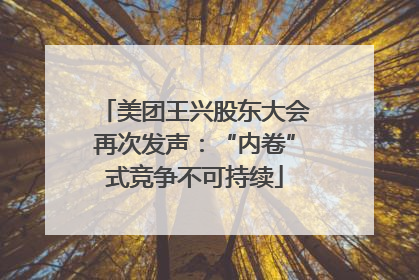 美团王兴股东大会再次发声：“内卷”式竞争不可持续