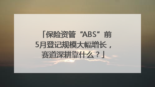 保险资管“ABS”前5月登记规模大幅增长，赛道深耕靠什么？