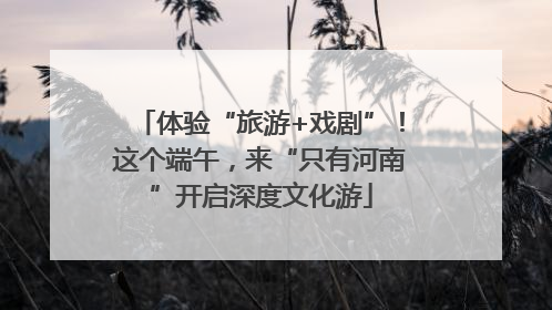 体验“旅游+戏剧”！这个端午，来“只有河南”开启深度文化游