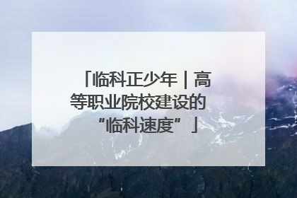 临科正少年｜高等职业院校建设的“临科速度”