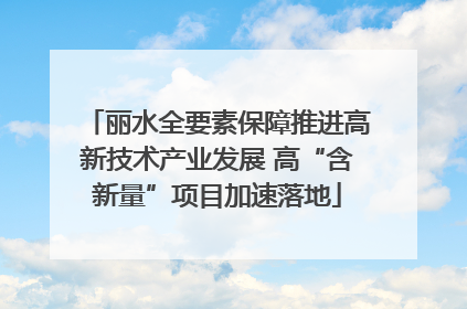 丽水全要素保障推进高新技术产业发展 高“含新量”项目加速落地