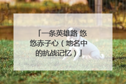 一条英雄路 悠悠赤子心（地名中的抗战记忆）