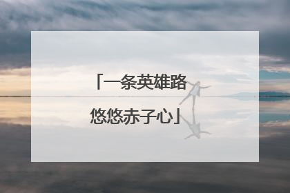 一条英雄路 悠悠赤子心