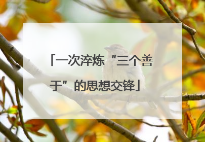 一次淬炼“三个善于”的思想交锋