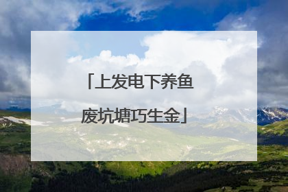 上发电下养鱼 废坑塘巧生金