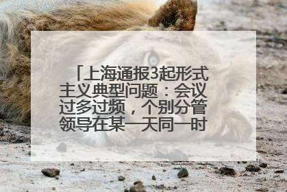 上海通报3起形式主义典型问题：会议过多过频，个别分管领导在某一天同一时段需参加3个会议