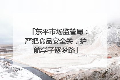 东平市场监管局：严把食品安全关，护航学子逐梦路