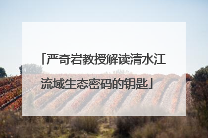 严奇岩教授解读清水江流域生态密码的钥匙