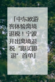 中东欧游客体验离境退税！宁波开出离境退税“即买即退”首单