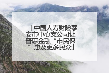 中国人寿财险泰安市中心支公司让普惠金融“市民保”惠及更多民众