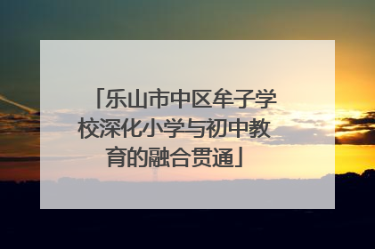 乐山市中区牟子学校深化小学与初中教育的融合贯通