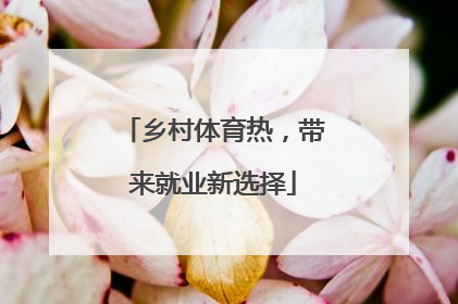 乡村体育热，带来就业新选择