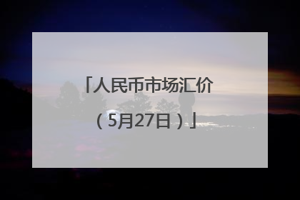 人民币市场汇价（5月27日）