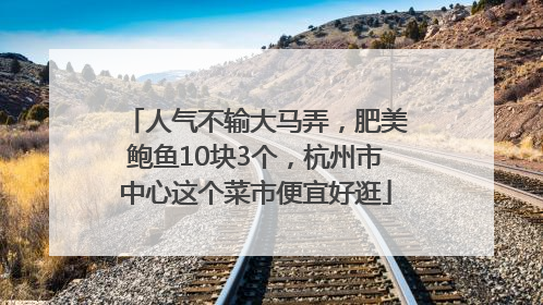 人气不输大马弄，肥美鲍鱼10块3个，杭州市中心这个菜市便宜好逛
