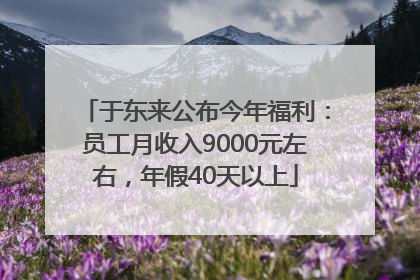 于东来公布今年福利：员工月收入9000元左右，年假40天以上