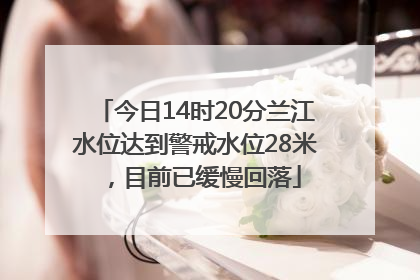 今日14时20分兰江水位达到警戒水位28米，目前已缓慢回落