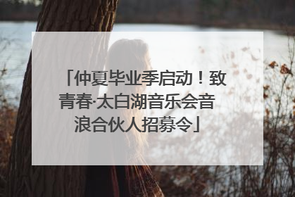 仲夏毕业季启动！致青春·太白湖音乐会音浪合伙人招募令