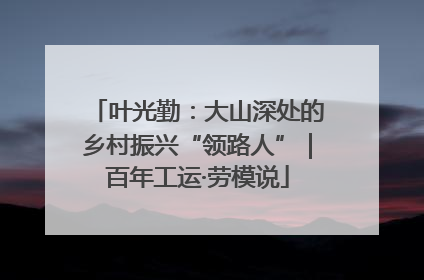 叶光勤：大山深处的乡村振兴“领路人”｜百年工运·劳模说