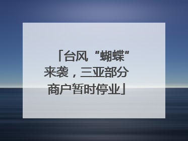 台风“蝴蝶”来袭，三亚部分商户暂时停业
