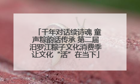 千年对话续诗魂 童声粽韵话传承 第二届汨罗江粽子文化消费季让文化“活”在当下