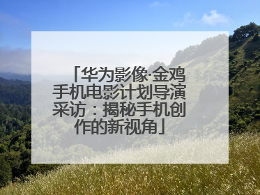 华为影像·金鸡手机电影计划导演采访：揭秘手机创作的新视角