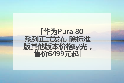 华为Pura 80系列正式发布 除标准版其他版本价格曝光，售价6499元起