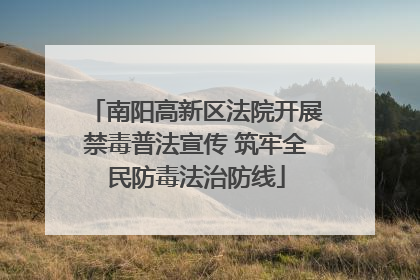 南阳高新区法院开展禁毒普法宣传 筑牢全民防毒法治防线